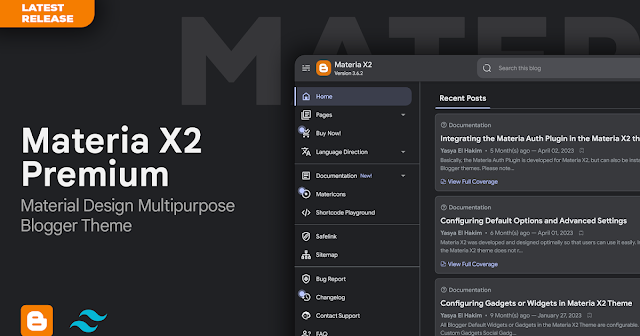 Materia X2 v3.2 Premium Blogger theme Download