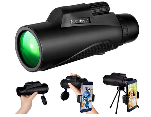 JuguHoovi 12x50 Portable Monocular with Smartphone Holder