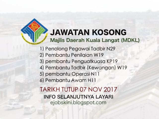 Jawatan Kosong Majlis Daerah Kuala Langat (MDKL) - 07 