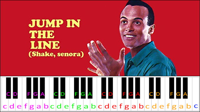 Jump In The Line Shake Senora by Harry Belafonte Piano / Keyboard Easy Letter Notes for Beginners