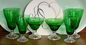 Boopie Burple Anchor Hocking Forest Green glassware