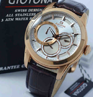 jam tangan Giotona GT7330 brown leather rosegold white