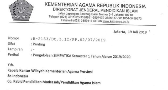 7 Hal Penting Terkait Layanan SIMPATIKA Madrasah Semester Ganjil 2019