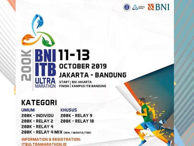 BNI-ITB Ultra Marathon, Kembali Digelar Rute Jakarta - Bandung Sejauh 200 km