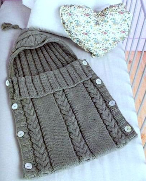 Cabled Baby Sleeping Bag - Free Pattern 