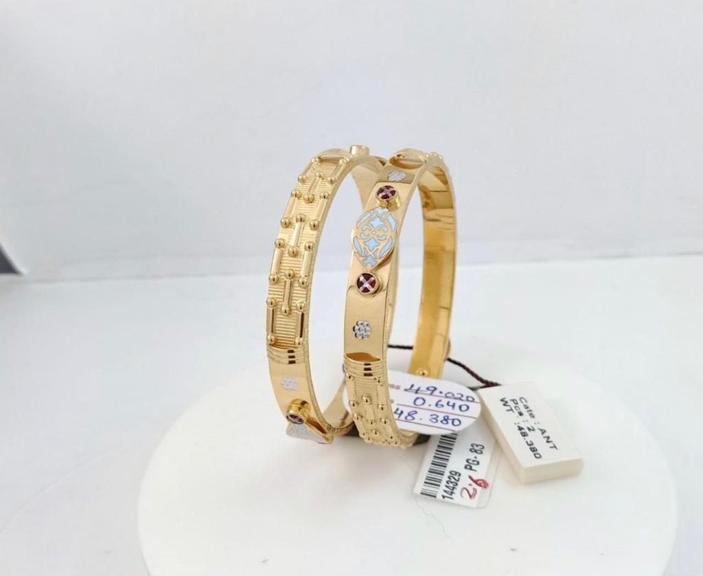 Latest Machine Gold Bangles Designs Simple And Beautiful For Dailywear Light Weight