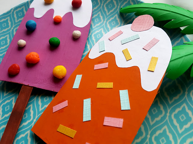 papierowe lody diy - summer children crafts - prace plastyczne dla dzieci - wakacje z dzieckiem - kreatywnie z dzieckiem 