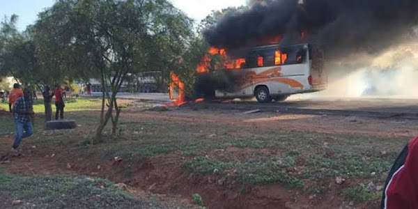 A Mombasa-bound Bus Full of Passengers Bursts Into Flames on Its Way to the Coastal City