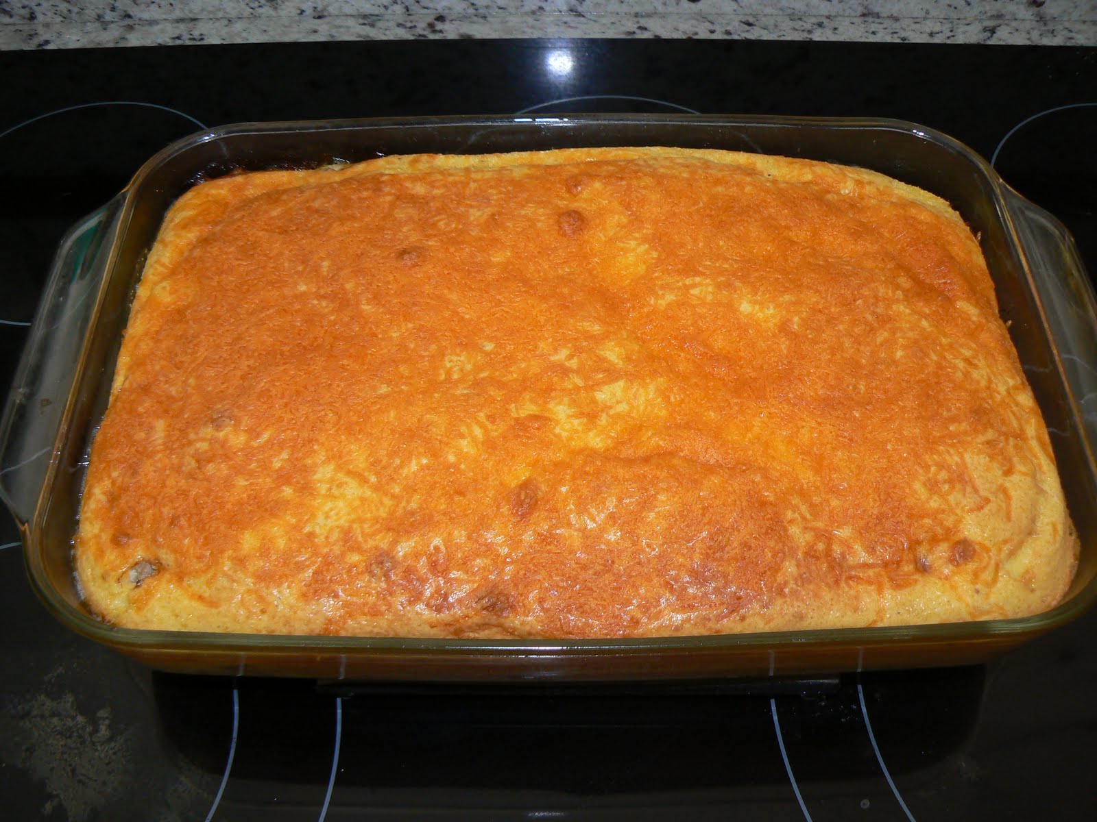 Peonies & Pearls: Baked Cheese-Grits-Sausage-Cornbread Casserole