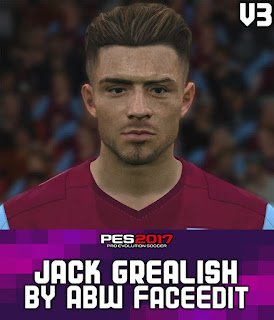 PES 2017 Faces Jack Grealish by ABW_FaceEdit