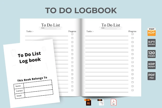 To Do List Logbook KDP Interior Vector free download