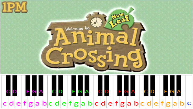 1PM (Animal Crossing: New Leaf) Piano / Keyboard Easy Letter Notes for Beginners