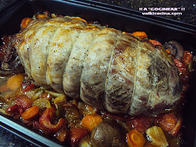 Cabezada de lomo al horno con verduras