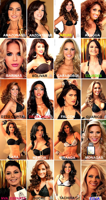 Miss Venezuela 2011, National Beauty Pageants, finalists