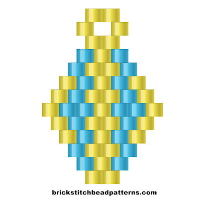 Free beginner brick stitch seed bead earring pattern color chart.