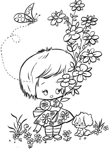 desenhos-para-colorir-menina-com-flores