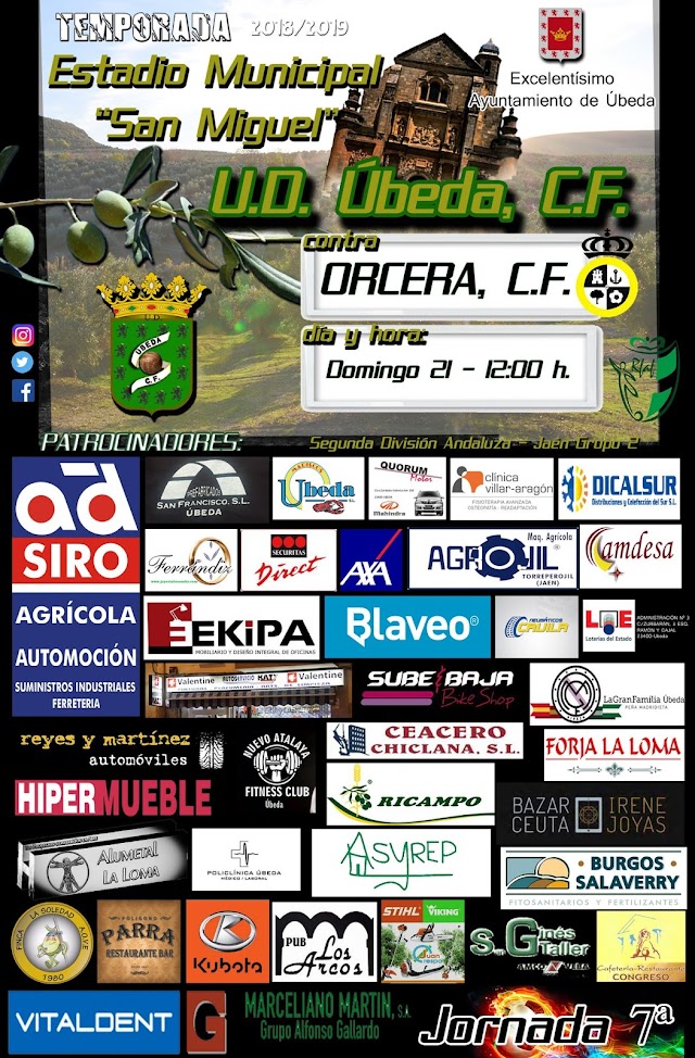 CARTEL+PREVIA J7:U.D. Ubeda 🆚  Orcera C.F.