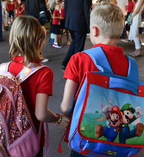 First day of school Prince Jacques and Princess Gabriella