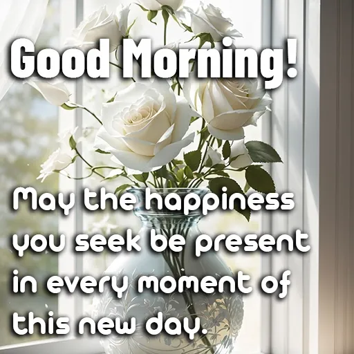 May the happiness you seek be present in every moment of this new day. Good Morning.