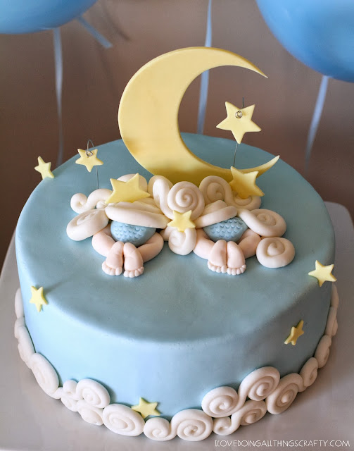 Celestial Twin Baby Shower Cake and Decor | DIY Cakes and Party Decor | SVGCuts Files