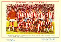 GRANADA C. F. - Granada, España - Temporada 1960-61 - Piris, Vicente, Manolet, Gómez, Delfín Álvarez y Forneris; Lalo, Cuervo, Carranza, Arsenio y Requena - VALENCIA 3 (Paredes y Héctor Núñez (2)), GRANADA 1 (Sendra (p.p.)) - 29/01/1961 - Liga de 1ª División, jornada 19 - Valencia, estadio de Mestalla - El GRANADA se clasificó 16º en la Liga, descendiendo a 2ª División, con Fernando Argila y Francisco Trinchant de entrenadores