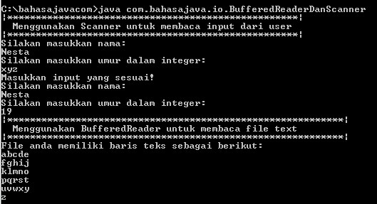 output bufferedreader scanner java