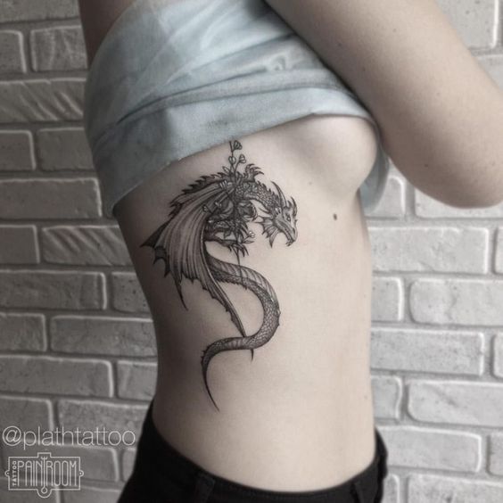 Dragon Tattoo Underboob For Girl
