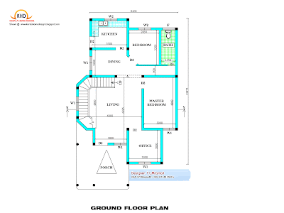 Kerala Style Home plan and elevation - 2300 Square Feet