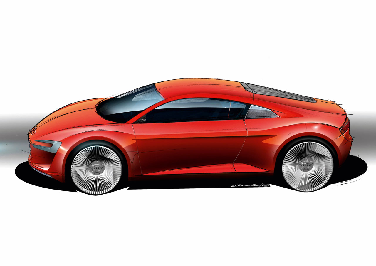 Audi e tron Concept 2009 sketsa  mobil 