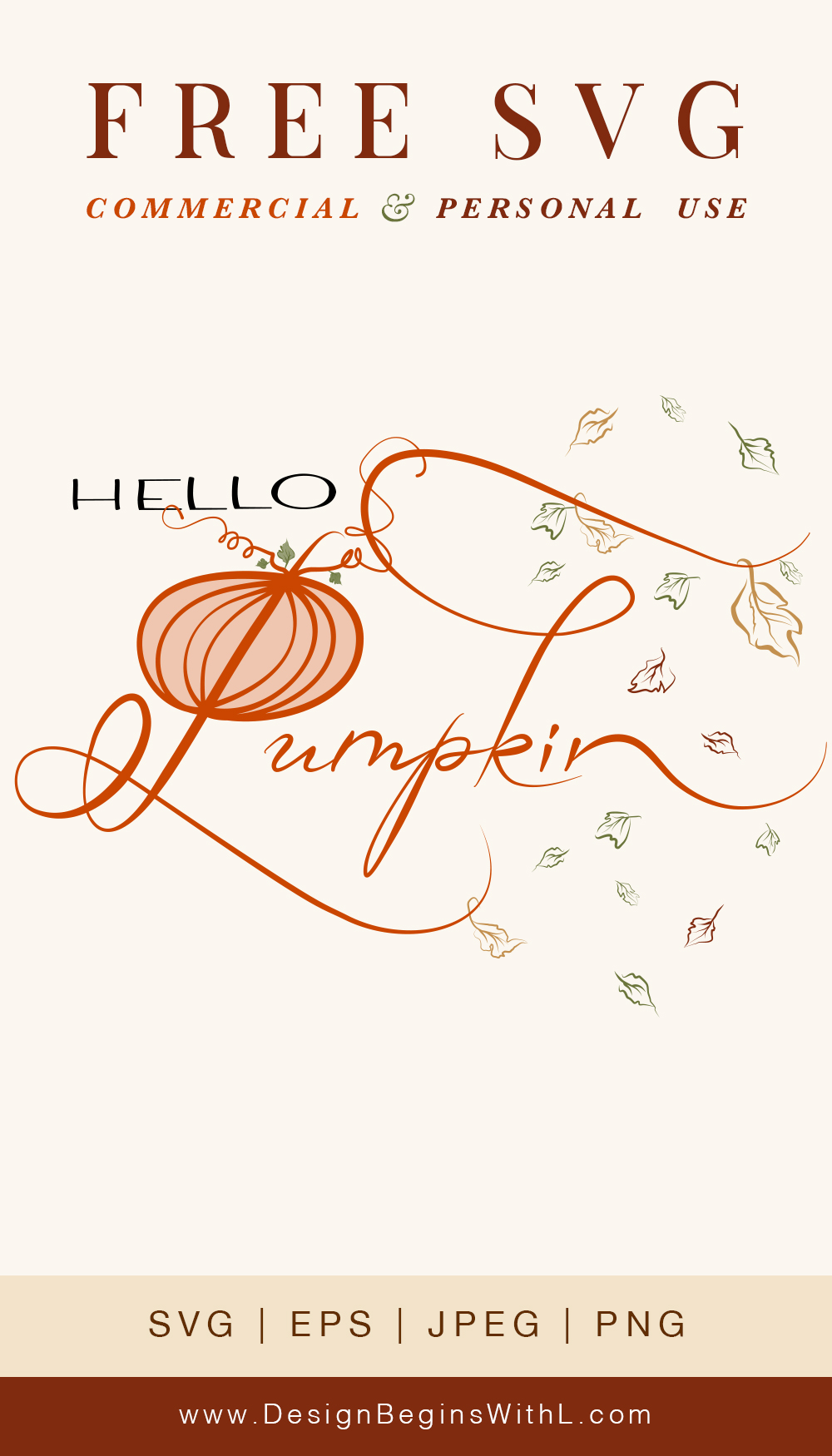 Hello Pumpkin Free Svg