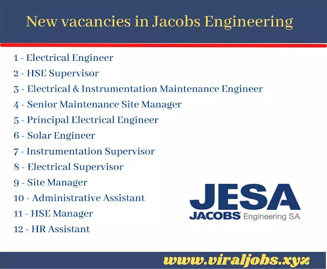 New vacancies in Jacobs Engineering