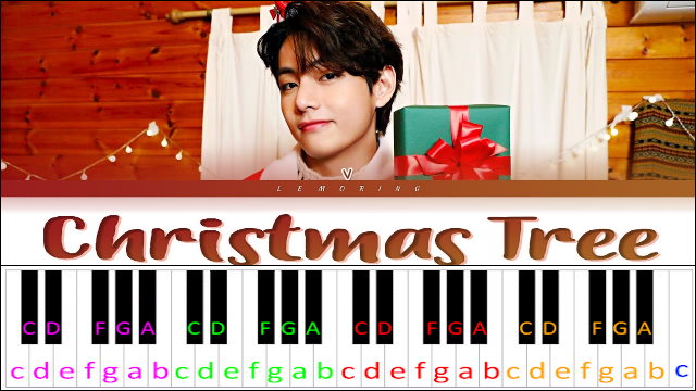 Christmas Tree by V (BTS) Piano / Keyboard Easy Letter Notes for Beginners