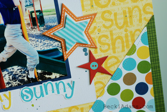 Summer Layout by @jbckadams Becki Adams #summer #scrapbooking #papercrafting #bellablvd