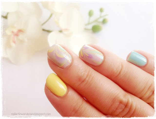Twinsie Tuesday: Water Marble | Pastel Water Marble Nail Art