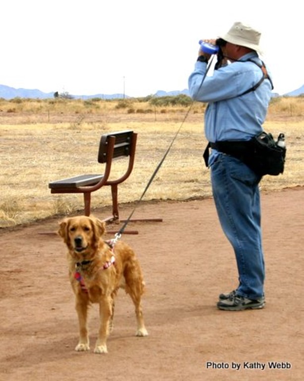 Molly on her first bird watching trip