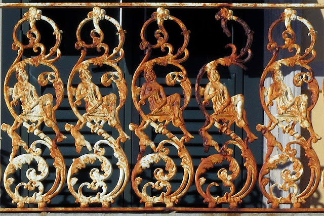 Detail of a balcony railing, Piazza San Jacopo in Acquaviva, Livorno