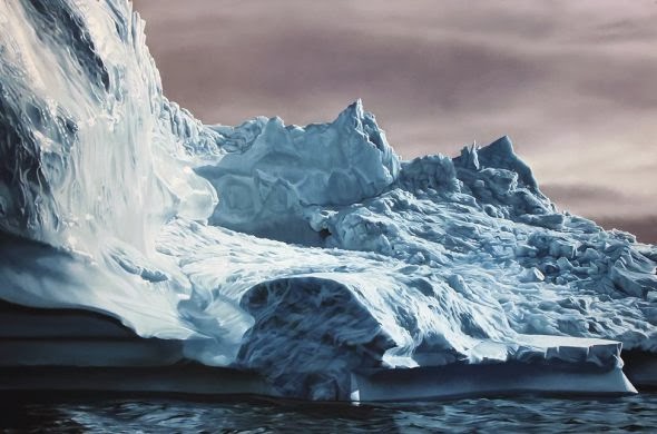 Zaria Forman photo realistic paintings landscapes nature water icebergs oceans