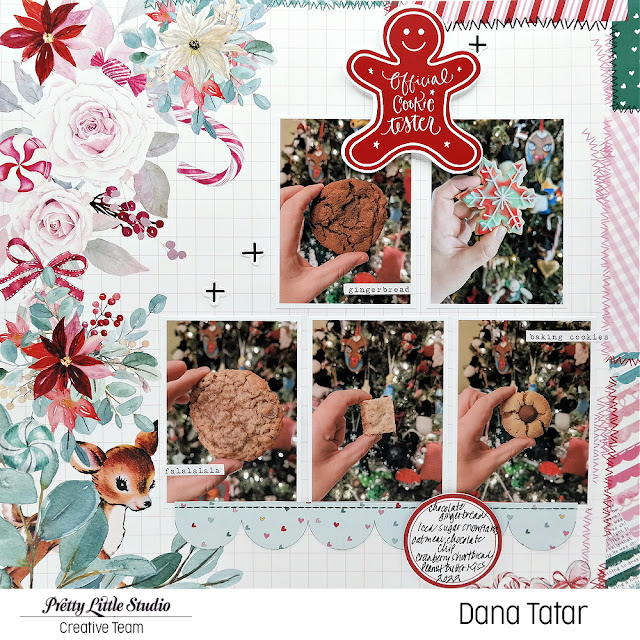 Homemade Christmas Cookie Scrapbook Layout Created with the Pretty Little Studio Sugar Plum Collection