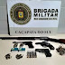 HOMEM É PRESO EM FLAGRANTE COM ARMAS, MUNIÇÕES E BIJUTERIAS EM CAÇAPAVA DO SUL