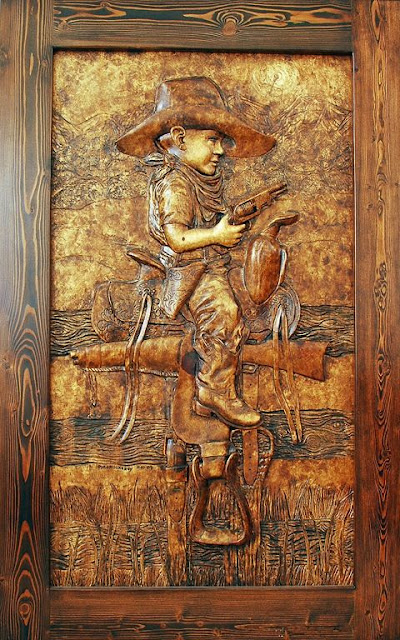 Bas relief and wood carving by Dyke Roskelley