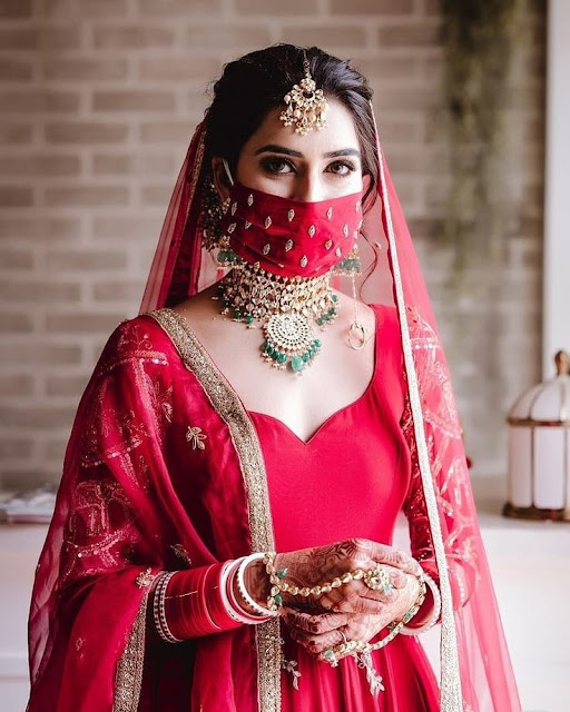 Trendy Fashion Bridal face mask Ideas Design at Wedding - WallpaperDPs