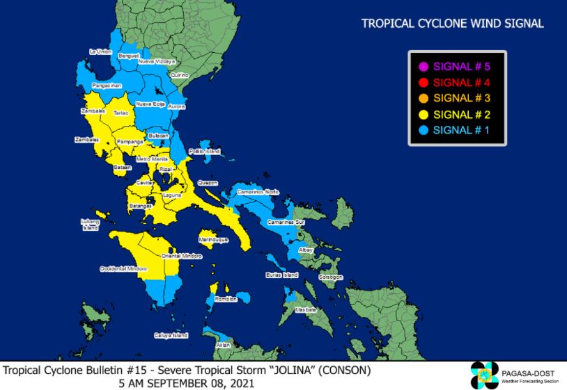 'Bagyong Jolina' PAGASA signal