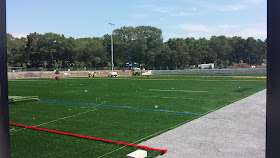 installation of the new turf field at FHS during the summer (field is in full use now)