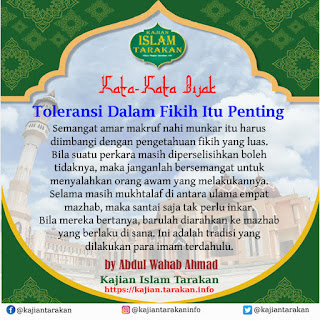 Toleransi Dalam Fikih Itu Penting - Qoutes - Kajian Islam Tarakan