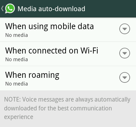 Disable WhatsApp Auto-download