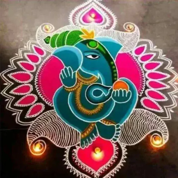 shri ganesh diwali 2023 rangoli design