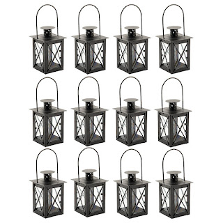 Bulk Black Mini Lanterns - 12 Pc
