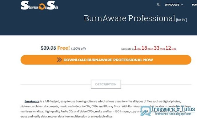 Offre promotionnelle : BurnAware Pro gratuit !