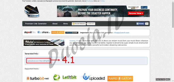 Cara Download di Uploaded.net dan Tanpa Akun Premium menggunakan premiumleech.eu Langkah ke 4.1