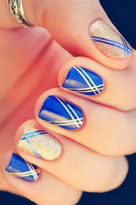 Blue Nail Polish Art Designs  